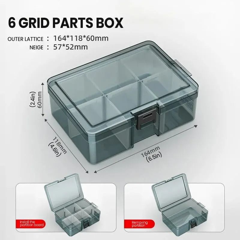 Thickened Grid Tool Parts Storage Box 7