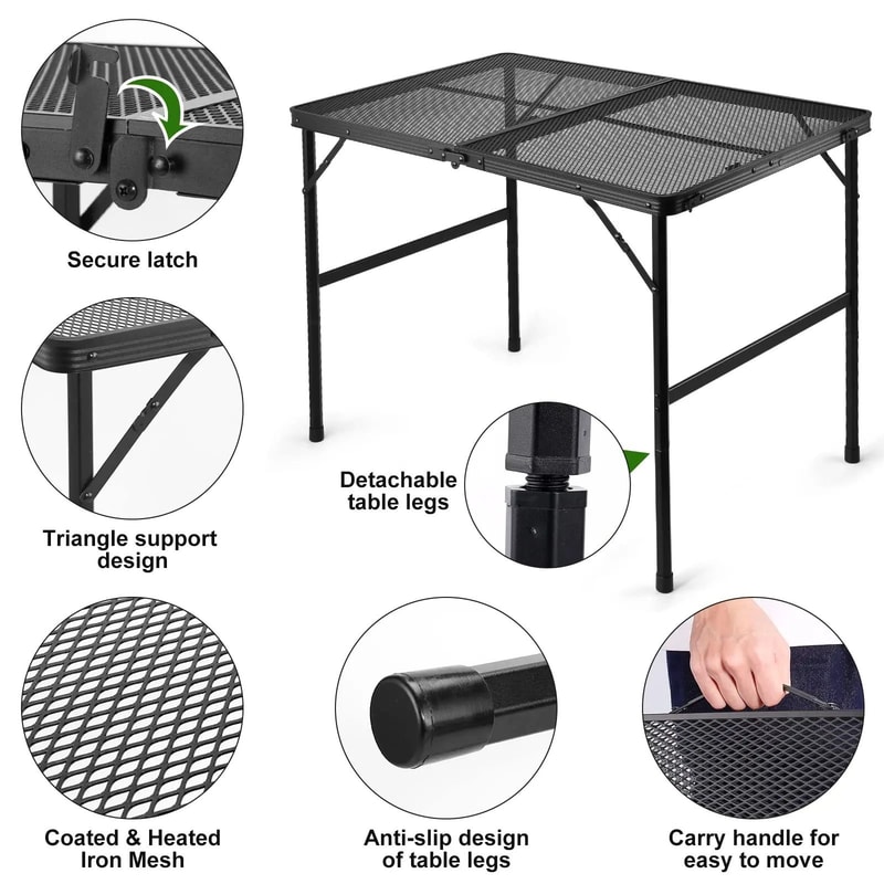 Lightweight Aluminum Folding Grill Table 2
