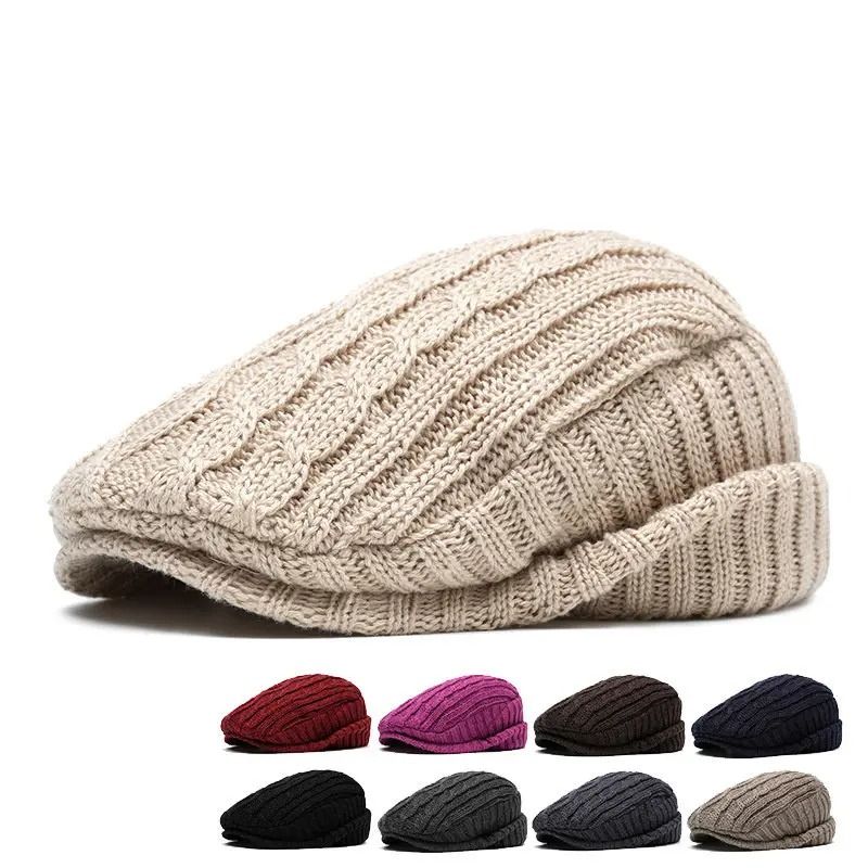 Cotton Solid Warm Newsboy Cap 0