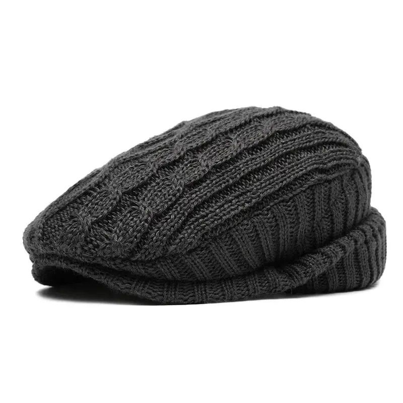 Cotton Solid Warm Newsboy Cap 6