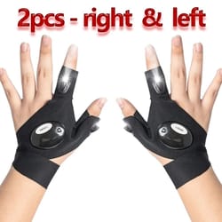 led lighting fingerless flashlight gloves