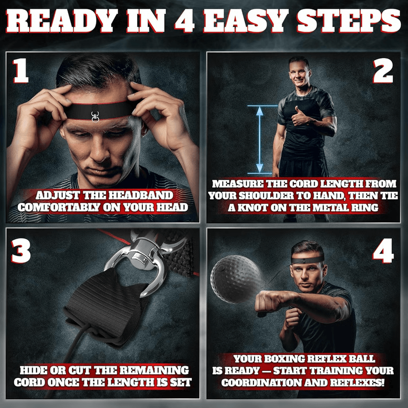 Adjustable Boxing Reflex Ball Headband Training Tool For Punching Accuracy 5