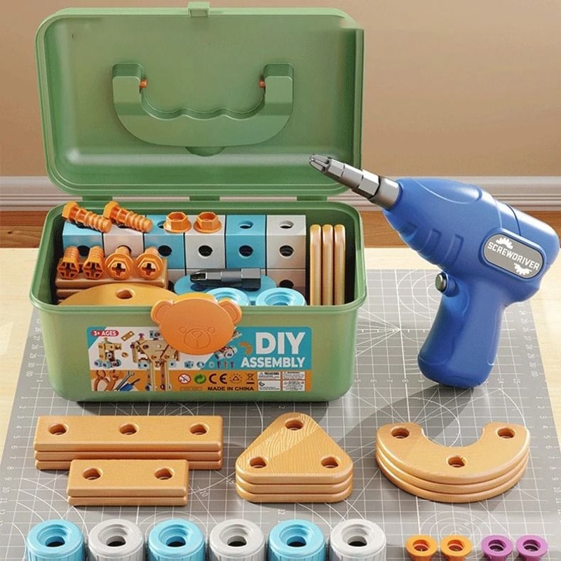 Educational DIY Nut Assembly Toolbox Early Learning STEM Toy For Boys 2