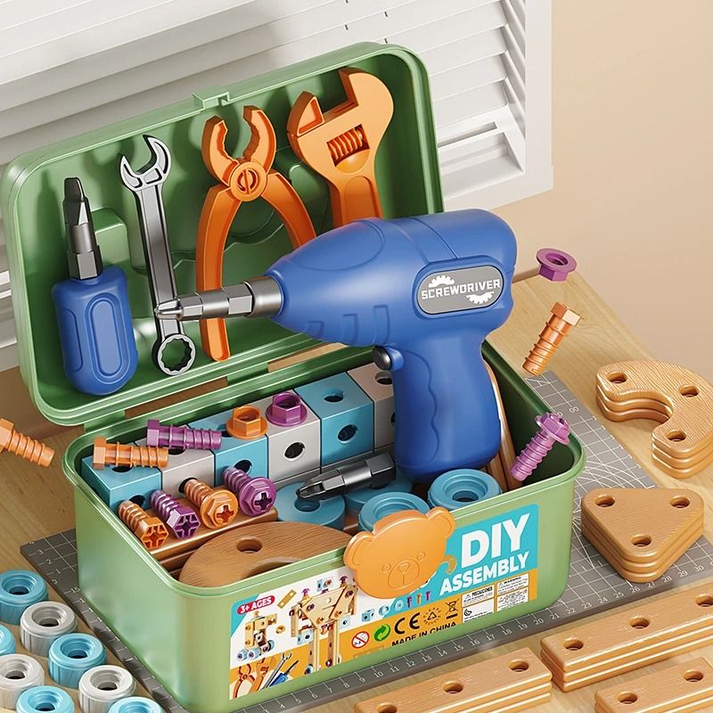 Educational DIY Nut Assembly Toolbox Early Learning STEM Toy For Boys 4