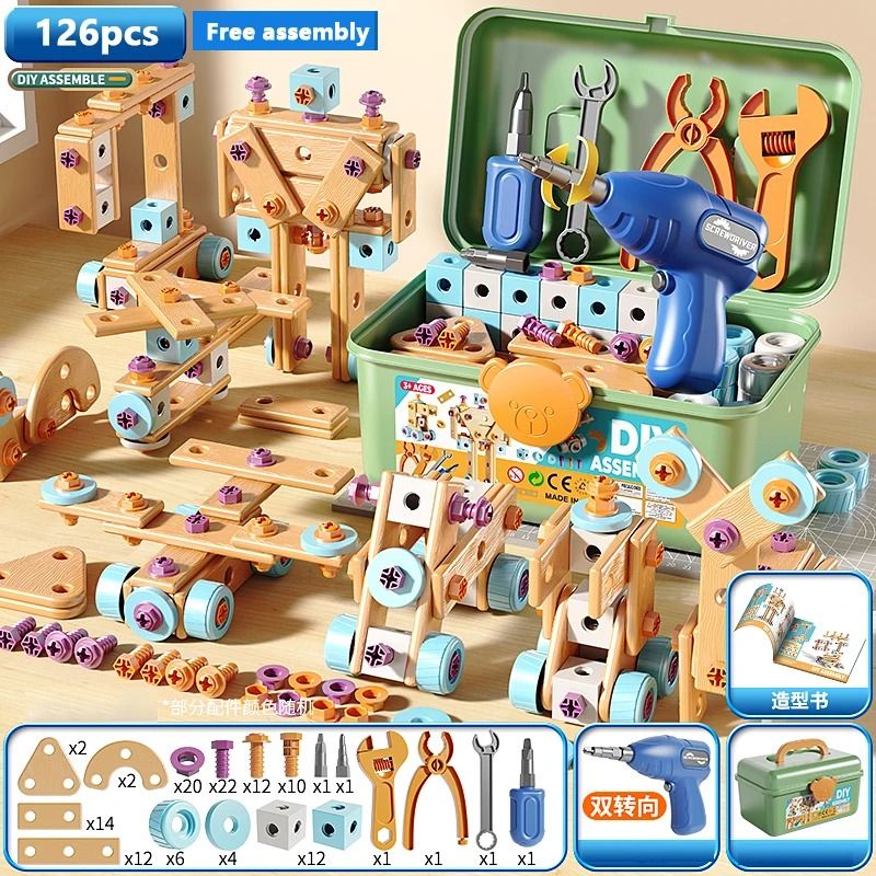 Educational DIY Nut Assembly Toolbox Early Learning STEM Toy For Boys 8