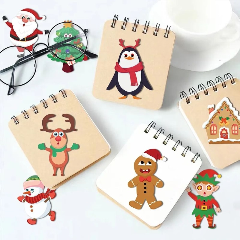 8Piece Christmas Snowman Make A Face Puzzle Stickers 5