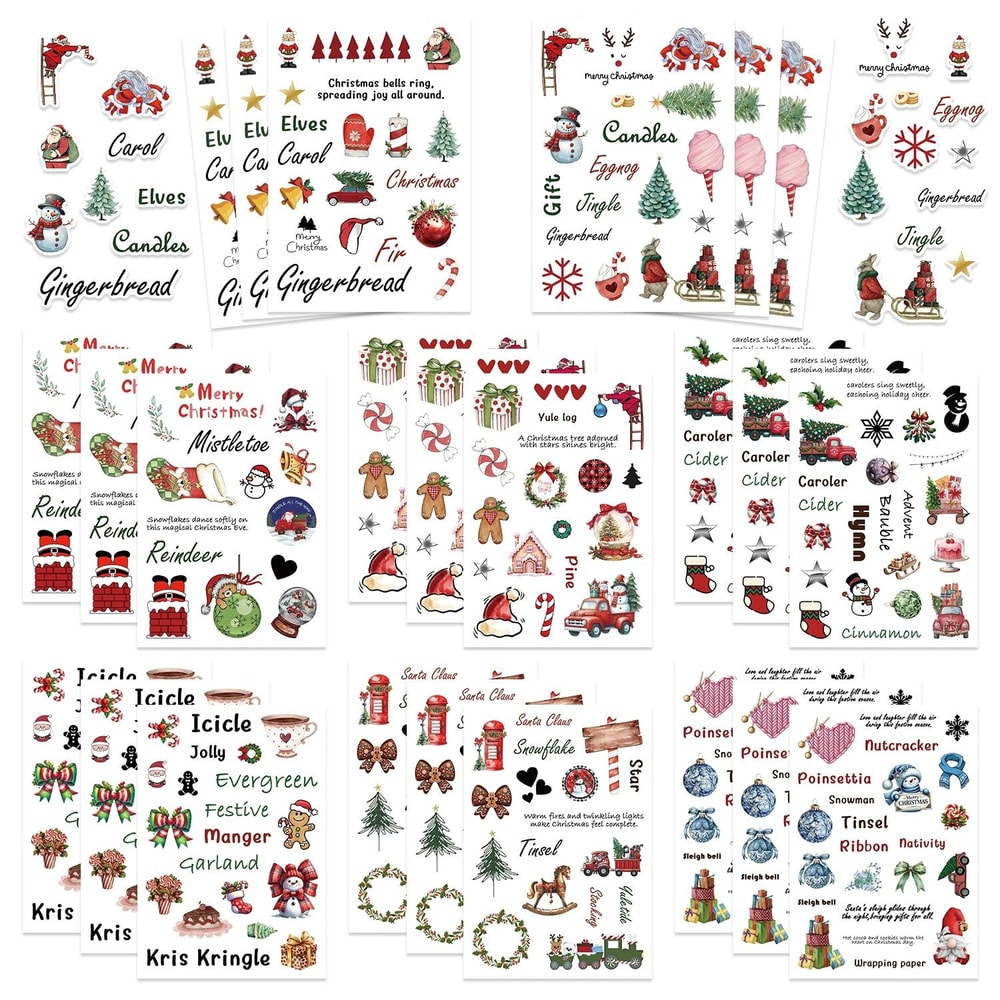 8Piece Christmas Snowman Make A Face Puzzle Stickers 6