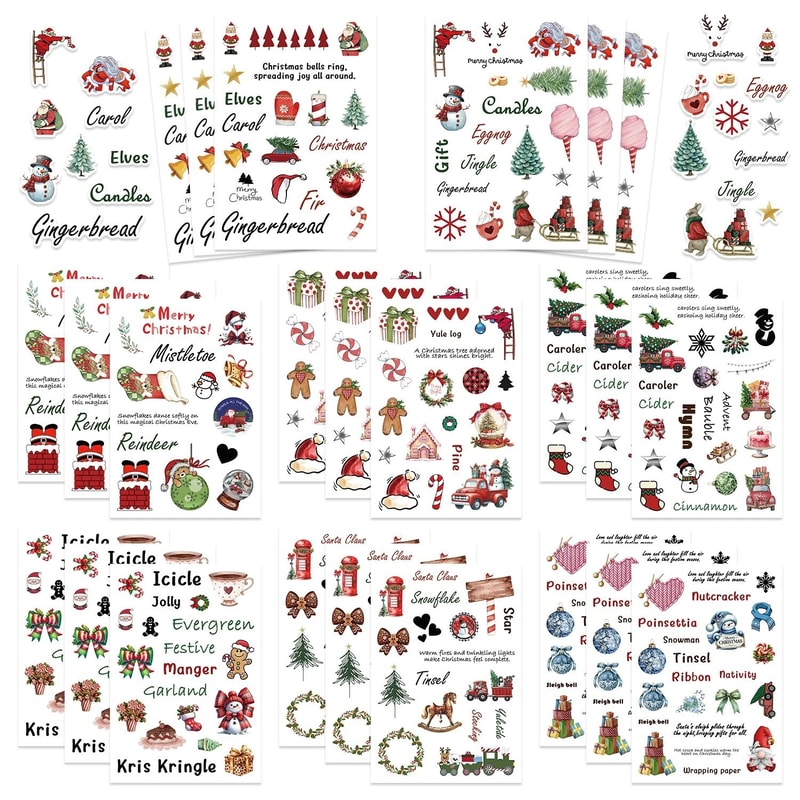 8Piece Christmas Snowman Make A Face Puzzle Stickers 6