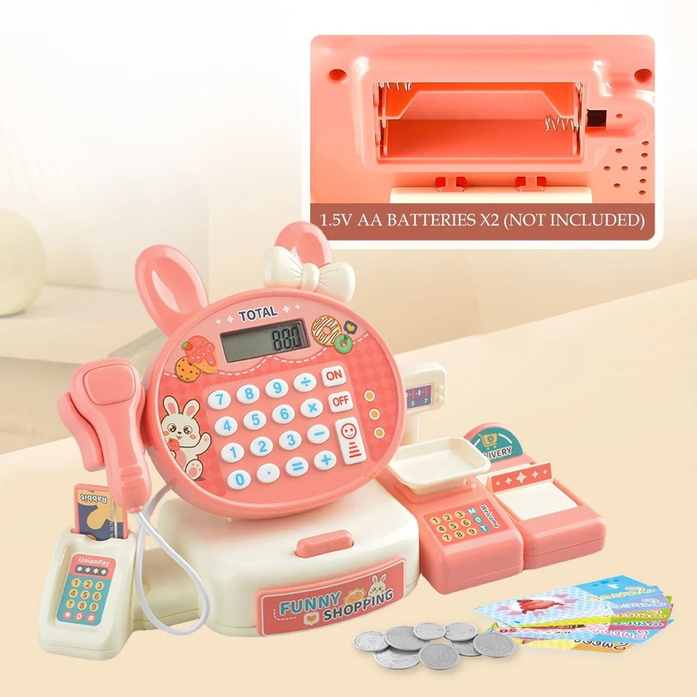 Supermarket Simulation Cash Register Set Interactive Educational Grocery Toy 4