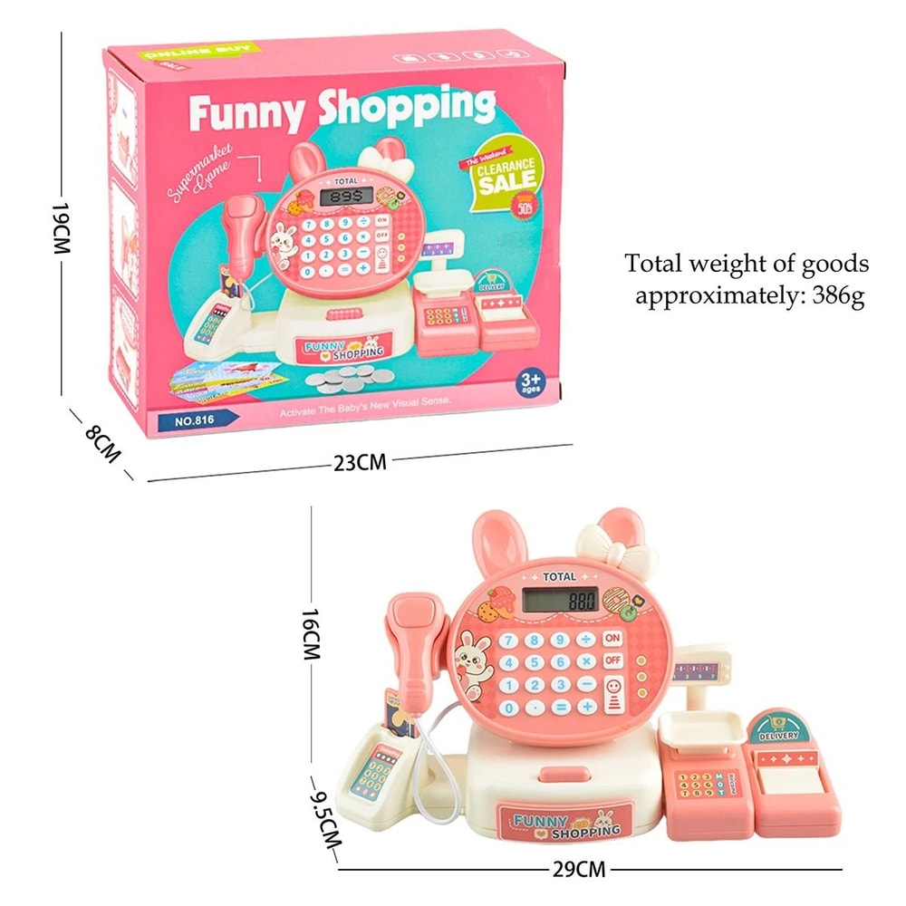 Supermarket Simulation Cash Register Set Interactive Educational Grocery Toy 6