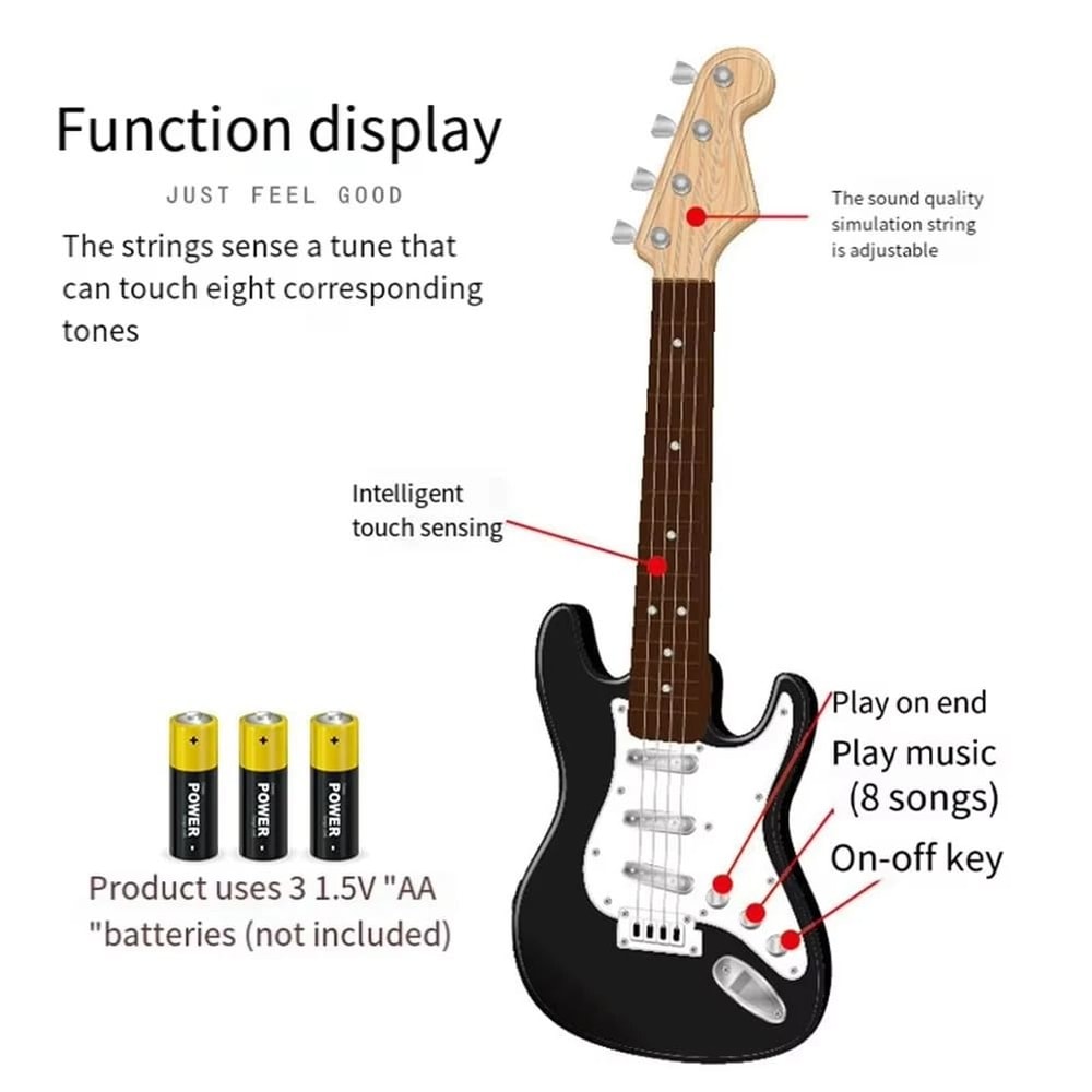 17Inch Kids Electric Guitar Toy Interactive Musical Instrument With LED Lights 5