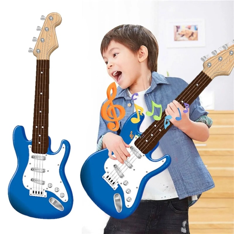 17Inch Kids Electric Guitar Toy Interactive Musical Instrument With LED Lights 8