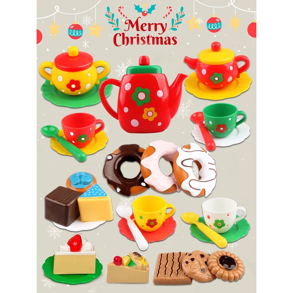 Girls Afternoon Tea And Dessert Set Interactive Playhouse Kitchen Toy 0