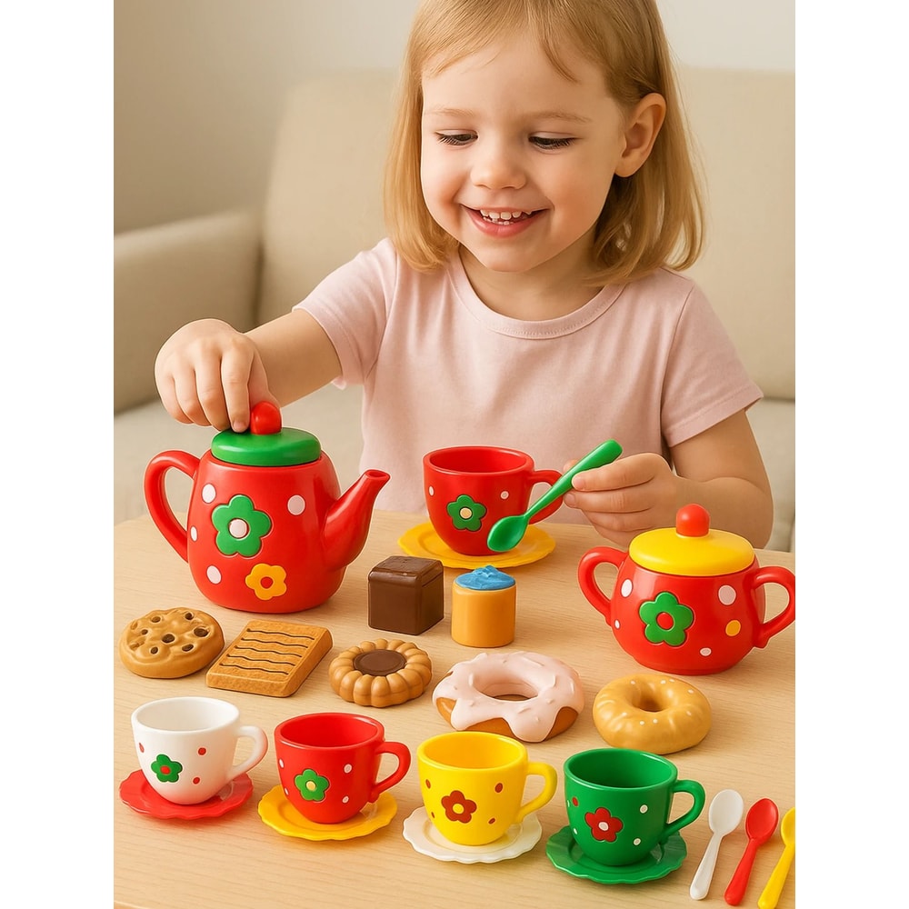 Girls Afternoon Tea And Dessert Set Interactive Playhouse Kitchen Toy 2