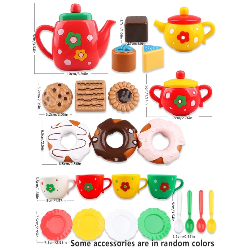 Girls Afternoon Tea And Dessert Set Interactive Playhouse Kitchen Toy 3