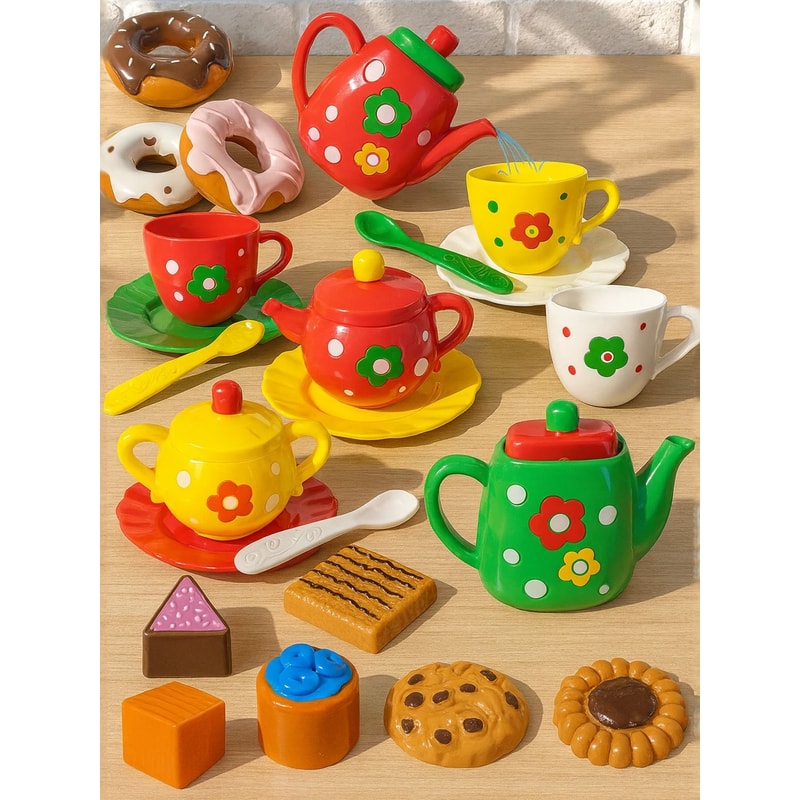 Girls Afternoon Tea And Dessert Set Interactive Playhouse Kitchen Toy 5
