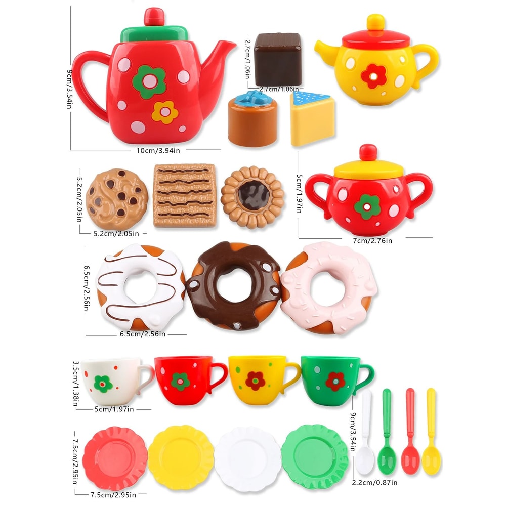 Girls Afternoon Tea And Dessert Set Interactive Playhouse Kitchen Toy 7