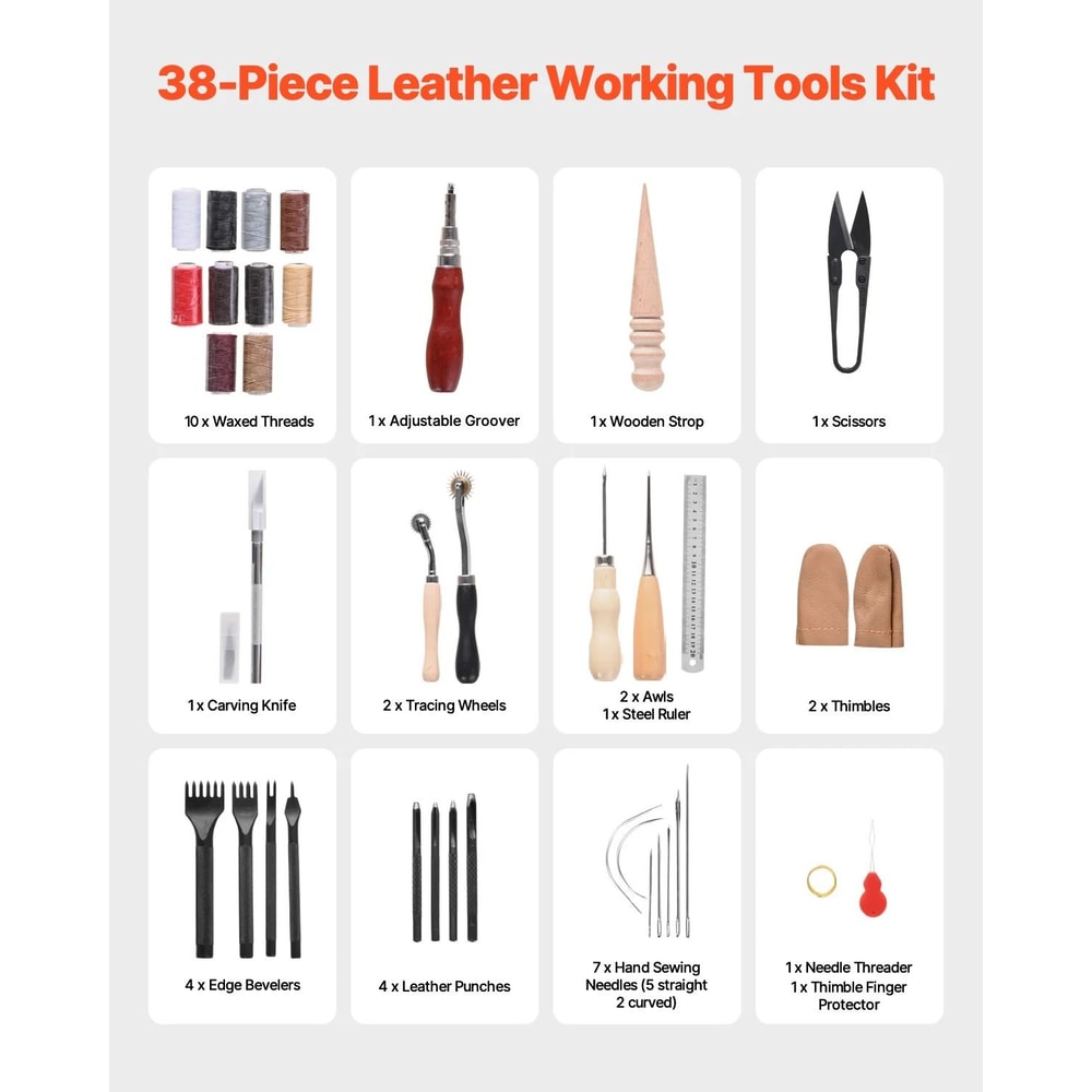 Professional Leather Working Tools Kit Complete Crafting Engraving Set 1