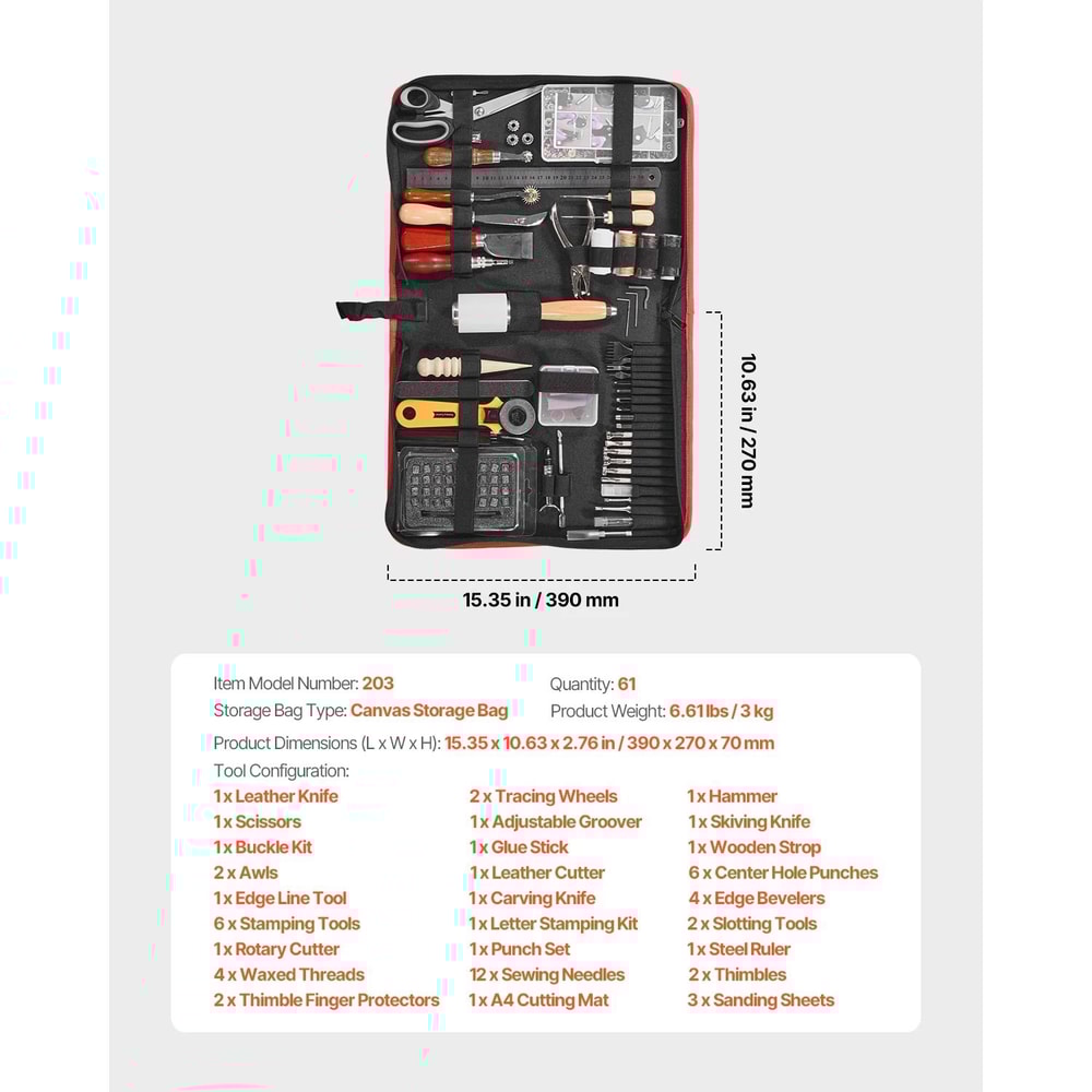 Professional Leather Working Tools Kit Complete Crafting Engraving Set 7