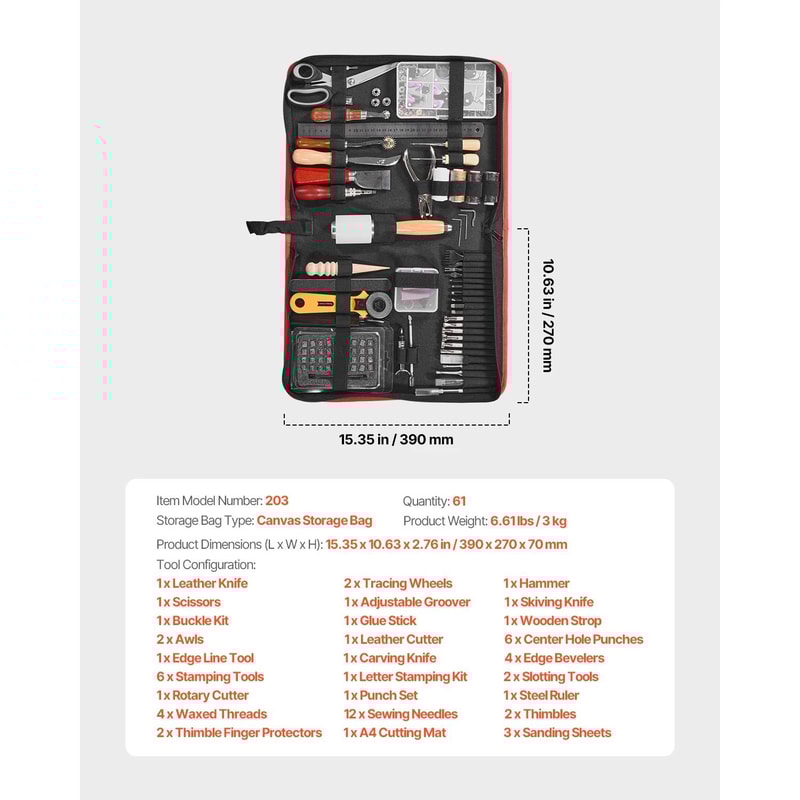 Professional Leather Working Tools Kit Complete Crafting Engraving Set 7