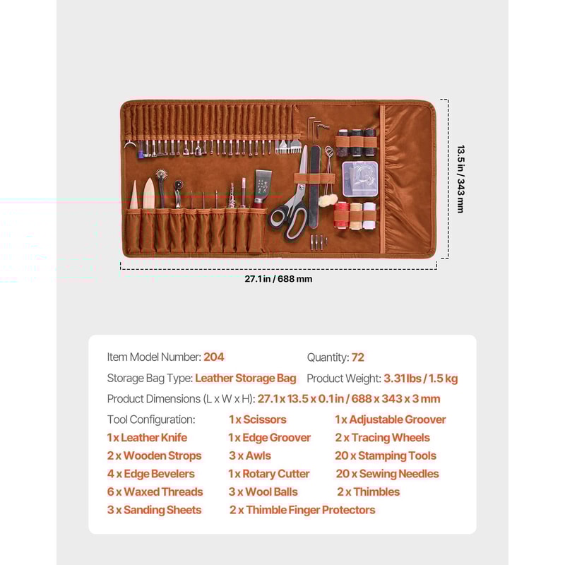 Professional Leather Working Tools Kit Complete Crafting Engraving Set 9