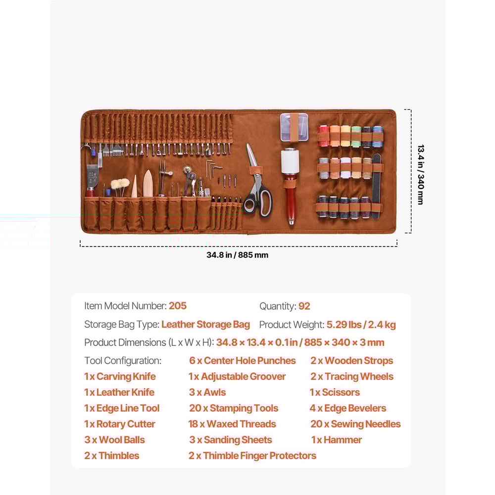 Professional Leather Working Tools Kit Complete Crafting Engraving Set 10