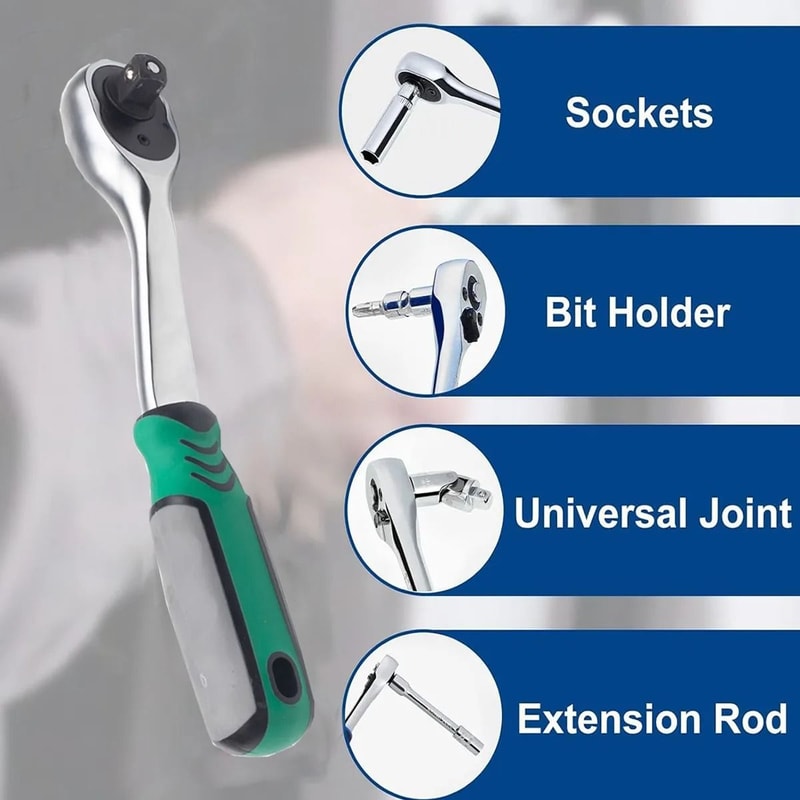 37Piece Socket Wrench Ratchet Set Professional Mechanical Tool Kit 3