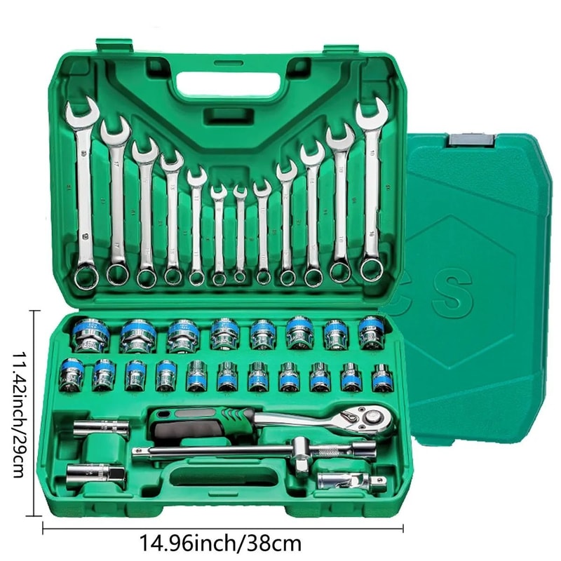 37Piece Socket Wrench Ratchet Set Professional Mechanical Tool Kit 6