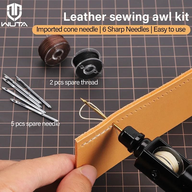 Handheld Leather Stitching Awl Professional Hand Sewing Repair Kit 0