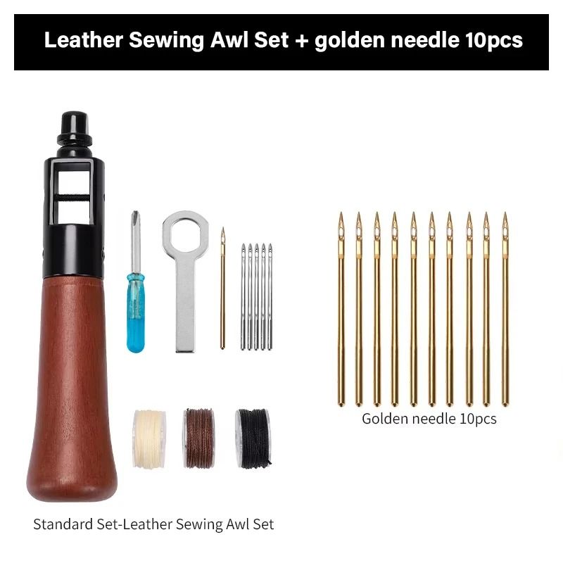 Handheld Leather Stitching Awl Professional Hand Sewing Repair Kit 12
