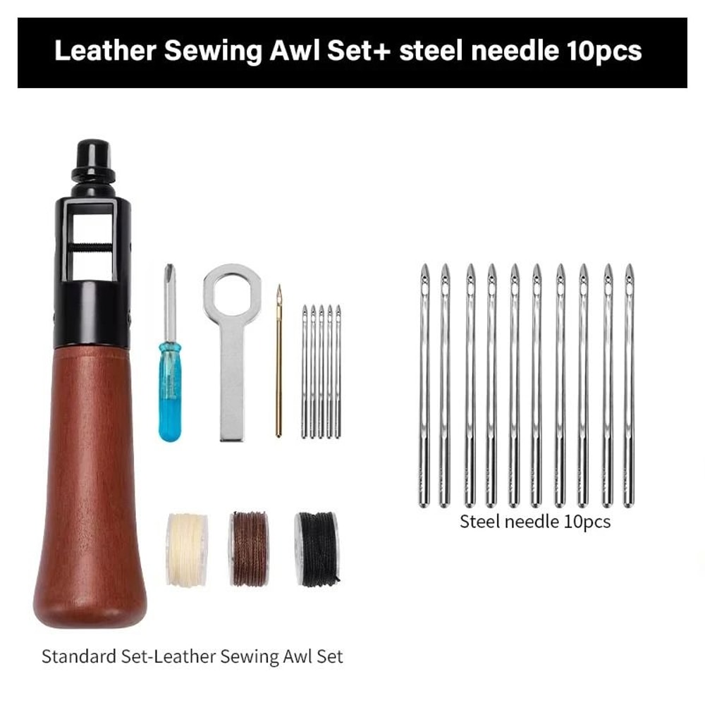 Handheld Leather Stitching Awl Professional Hand Sewing Repair Kit 13