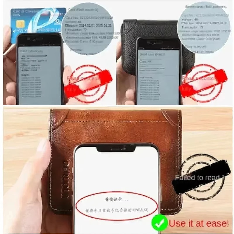 Men RFID Blocking Leather Wallet Premium Trifold Card Holder 3