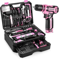 home mechanic toolbox with 12v cordless drill – integrated power & hand tool set