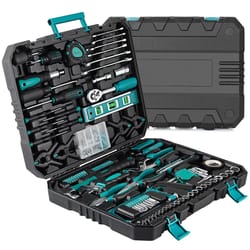 198-piece general home & auto repair tool set – professional mechanic & household kit