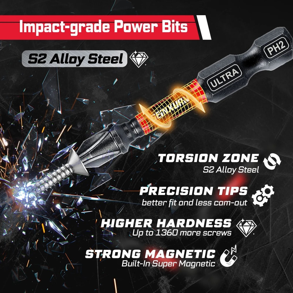 58Piece Impact Driver Bit Set Versatile DIY Tool Accessory Kit 1