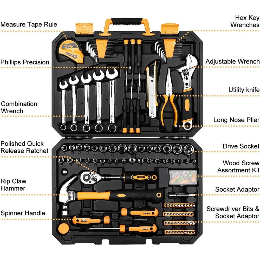 158Piece General Household Tool Kit Professional Auto Home Repair Set 1