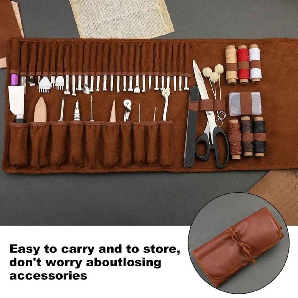 Leather Craft Sewing Repair Kit Professional MultiPiece Stitching Set 5