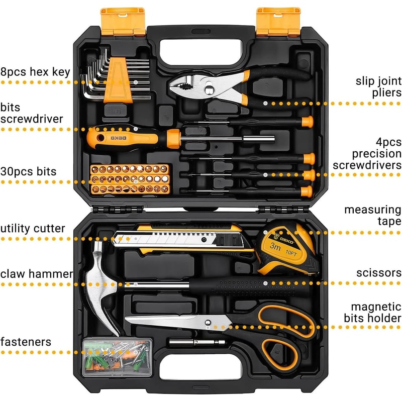 50Piece General Household Hand Tool Kit AllPurpose Home Repair Set 1