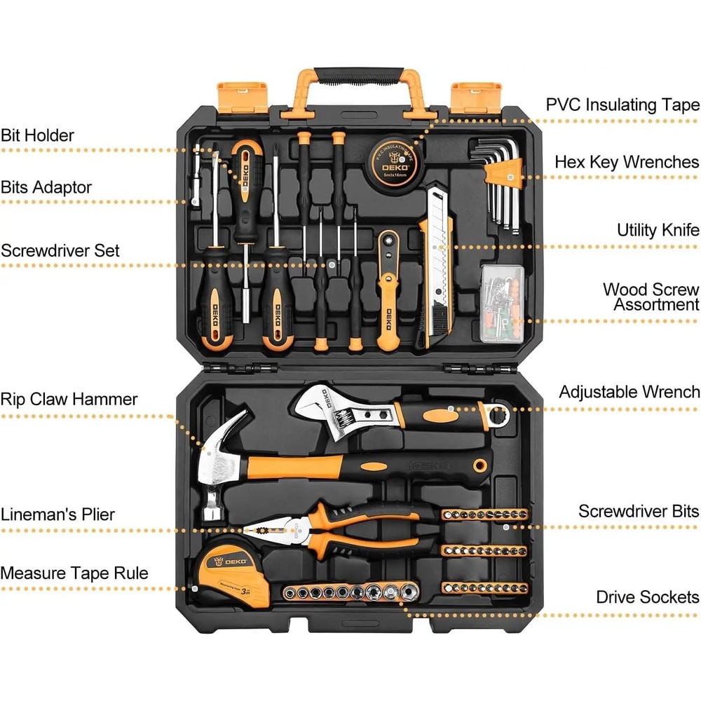 100Piece General Home Repair Tool Set Professional Household Hand Tool Kit 1