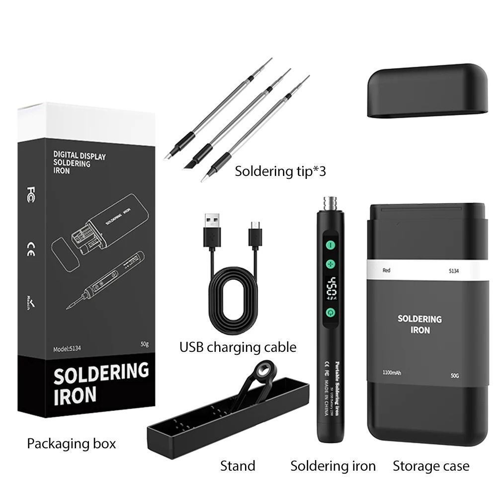 Portable Wireless Soldering Iron 450C Adjustable Temperature Repair Kit 4