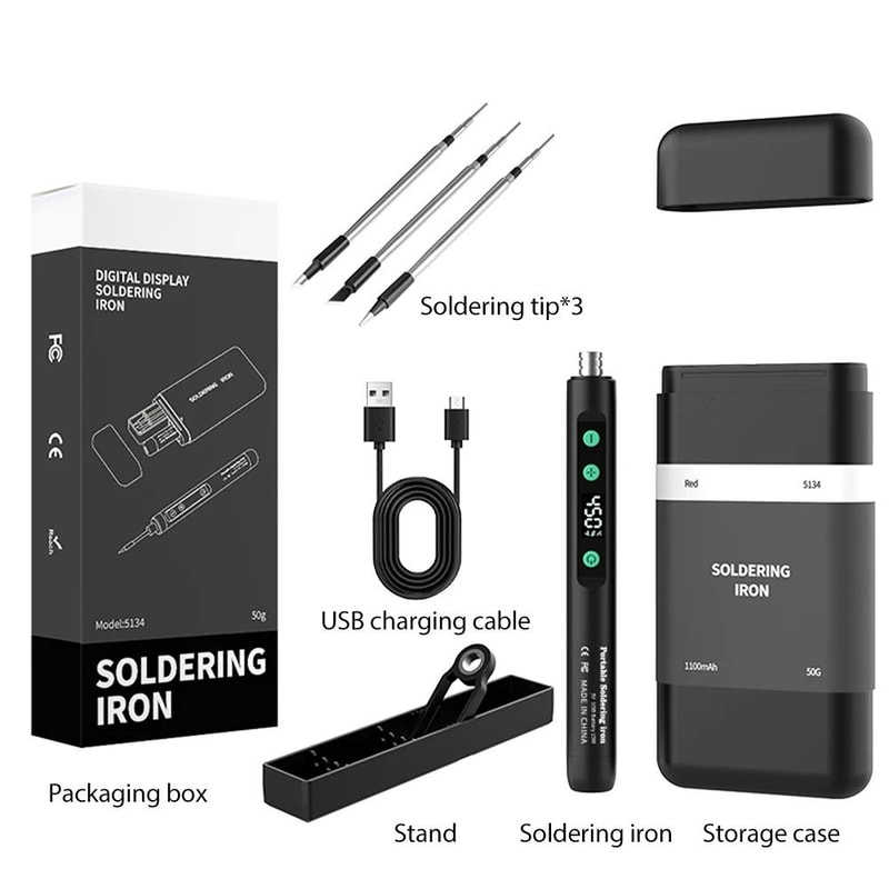 Portable Wireless Soldering Iron 450C Adjustable Temperature Repair Kit 4