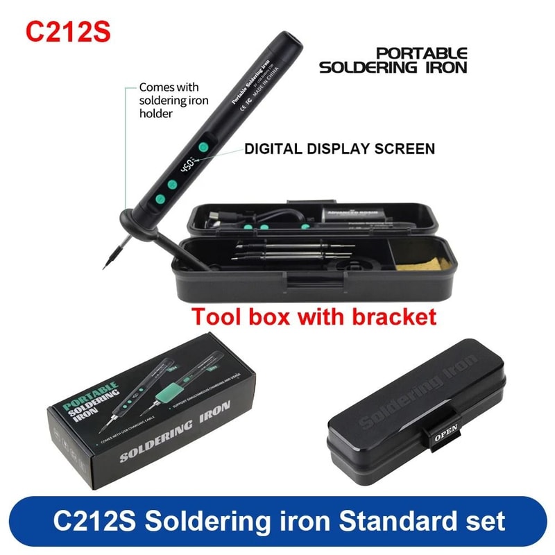 Portable Wireless Soldering Iron 450C Adjustable Temperature Repair Kit 5
