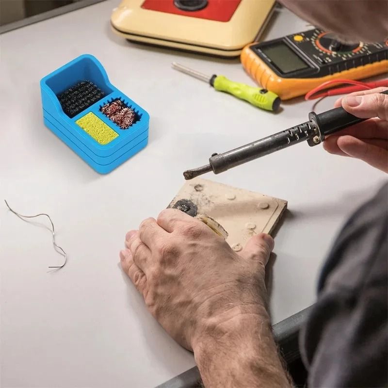 3in1 Soldering Iron Tip Cleaning Box Professional Welding Maintenance Tool 3