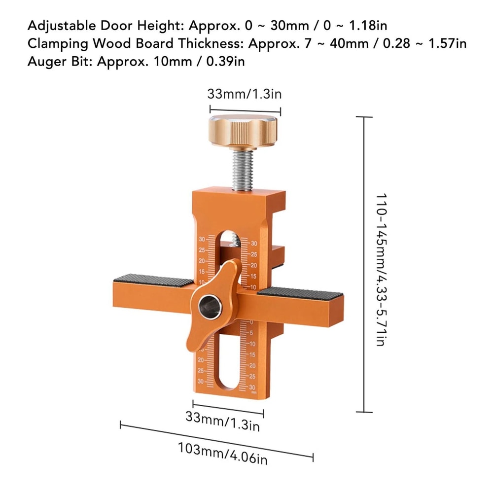 Cabinet Door Mounting Jig Professional Aluminum Alloy Installation Positioner 3