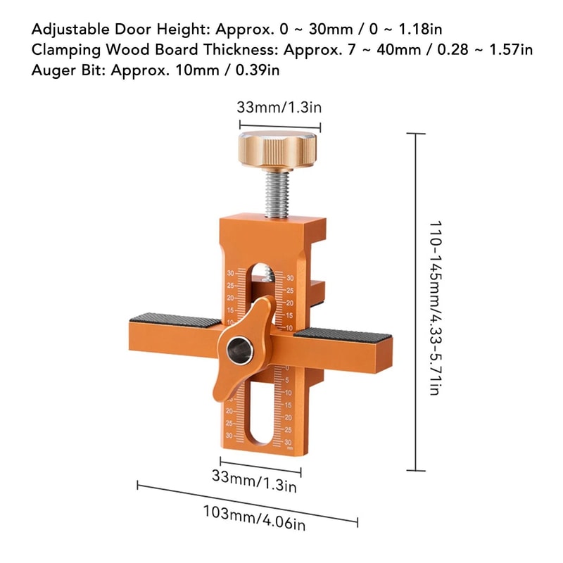 Cabinet Door Mounting Jig Professional Aluminum Alloy Installation Positioner 3