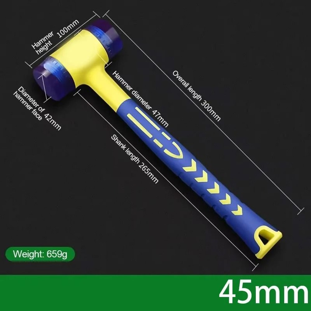 DoubleHeaded Installation Hammer NonMarring HeavyDuty Soft Mallet 9