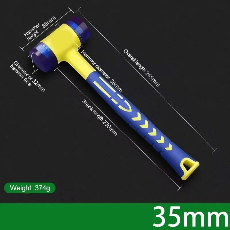 DoubleHeaded Installation Hammer NonMarring HeavyDuty Soft Mallet 8