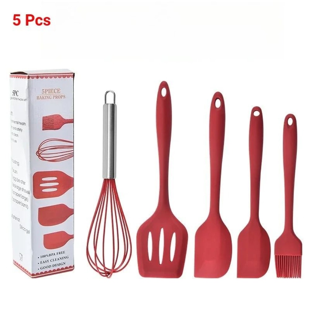 5Piece Kitchen Silicone Baking Tool Set AllPurpose Cooking Pastry Kit 6