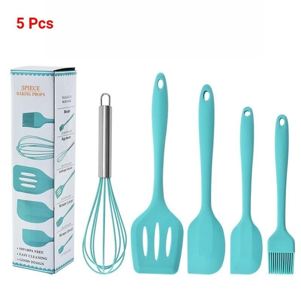 5Piece Kitchen Silicone Baking Tool Set AllPurpose Cooking Pastry Kit 7