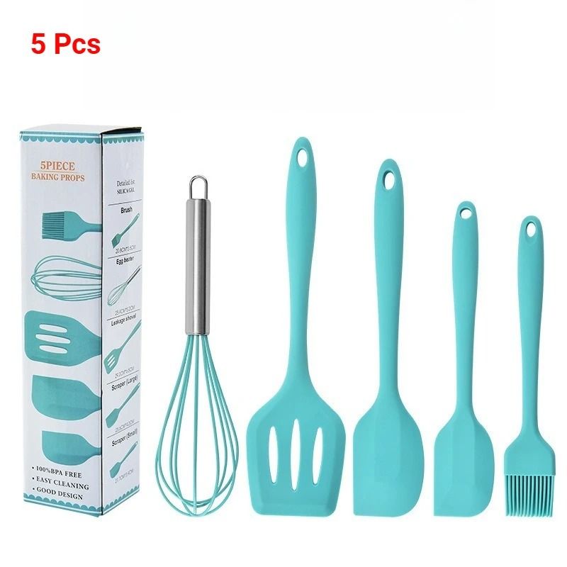 5Piece Kitchen Silicone Baking Tool Set AllPurpose Cooking Pastry Kit 7
